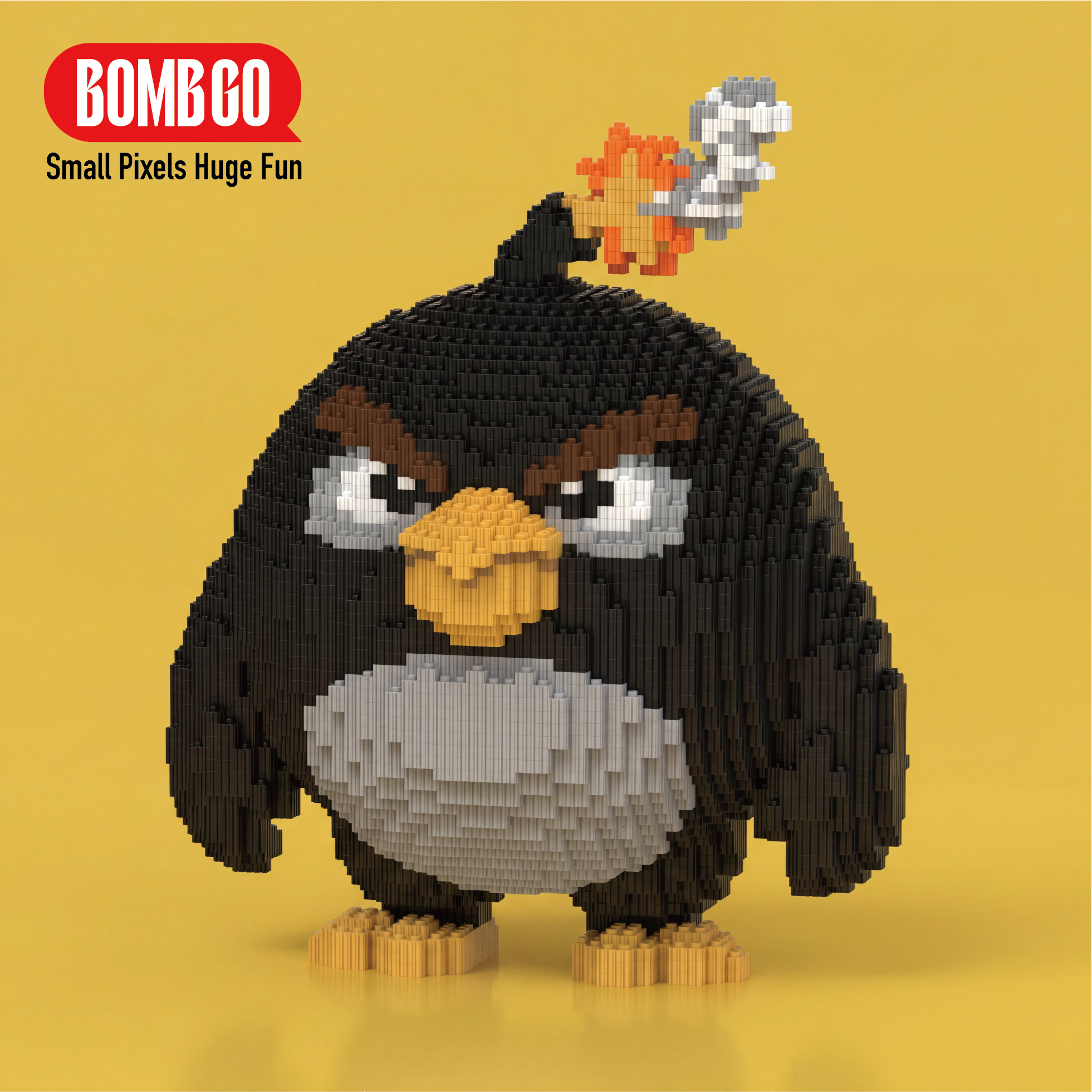 BOMBGO Angry Birds Bomb Black Micro Building Blocks Set - 7671 PCS 3D Puzzle DIY Toy Collectible Gift