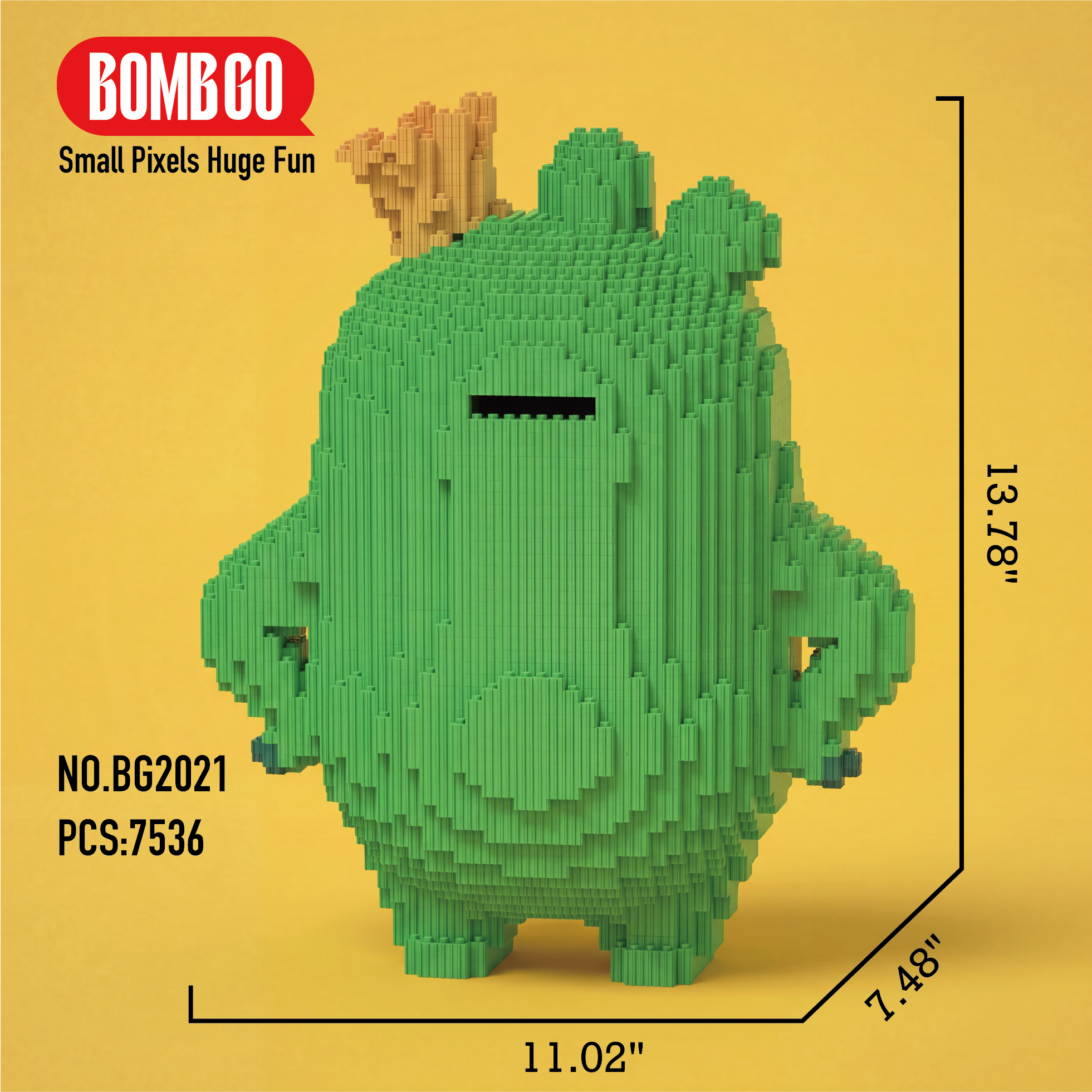 BOMBGO Angry Birds Green Pig Micro Building Blocks Set - 7536 PCS 3D Puzzle DIY Toy Collectible Gift