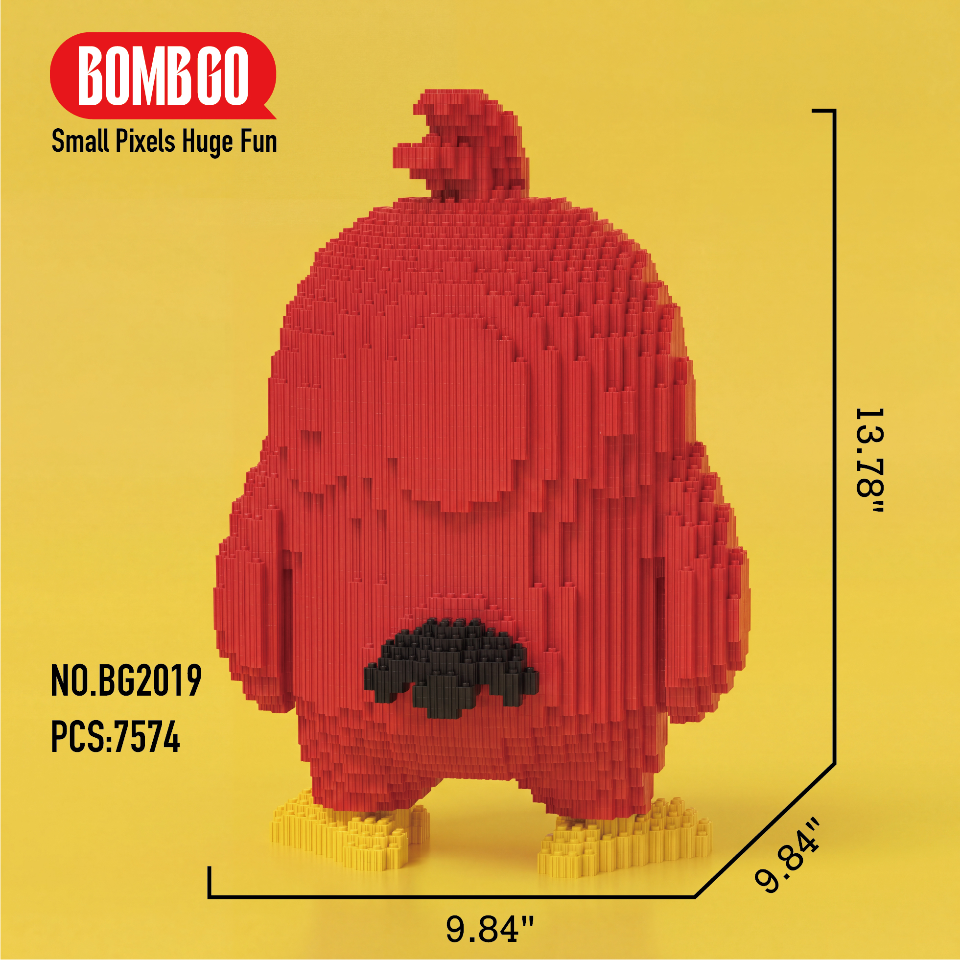 BOMBGO Angry Birds Red Micro Building Blocks Set - 7574 PCS 3D Puzzle DIY Toy Collectible Gift