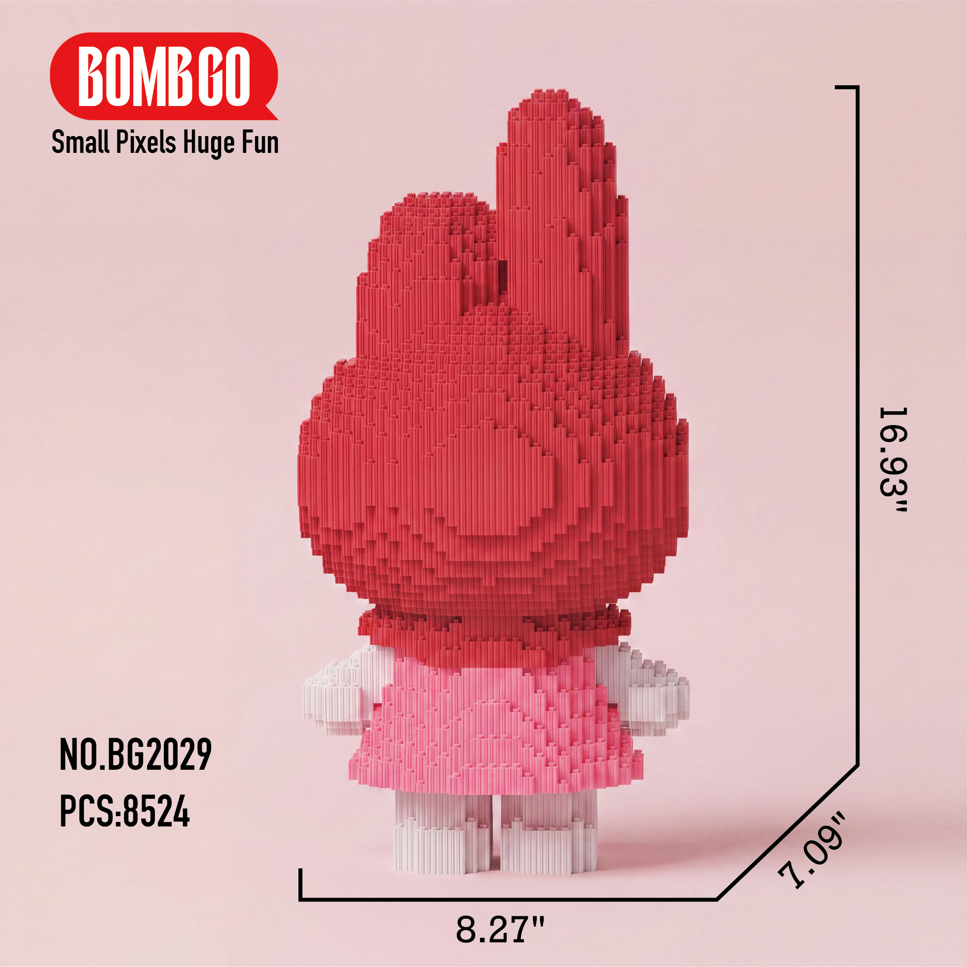 BOMBGO My Melody Micro Building Blocks Set - 8524 PCS 3D DIY Puzzle Toy Collectible Figure Gift