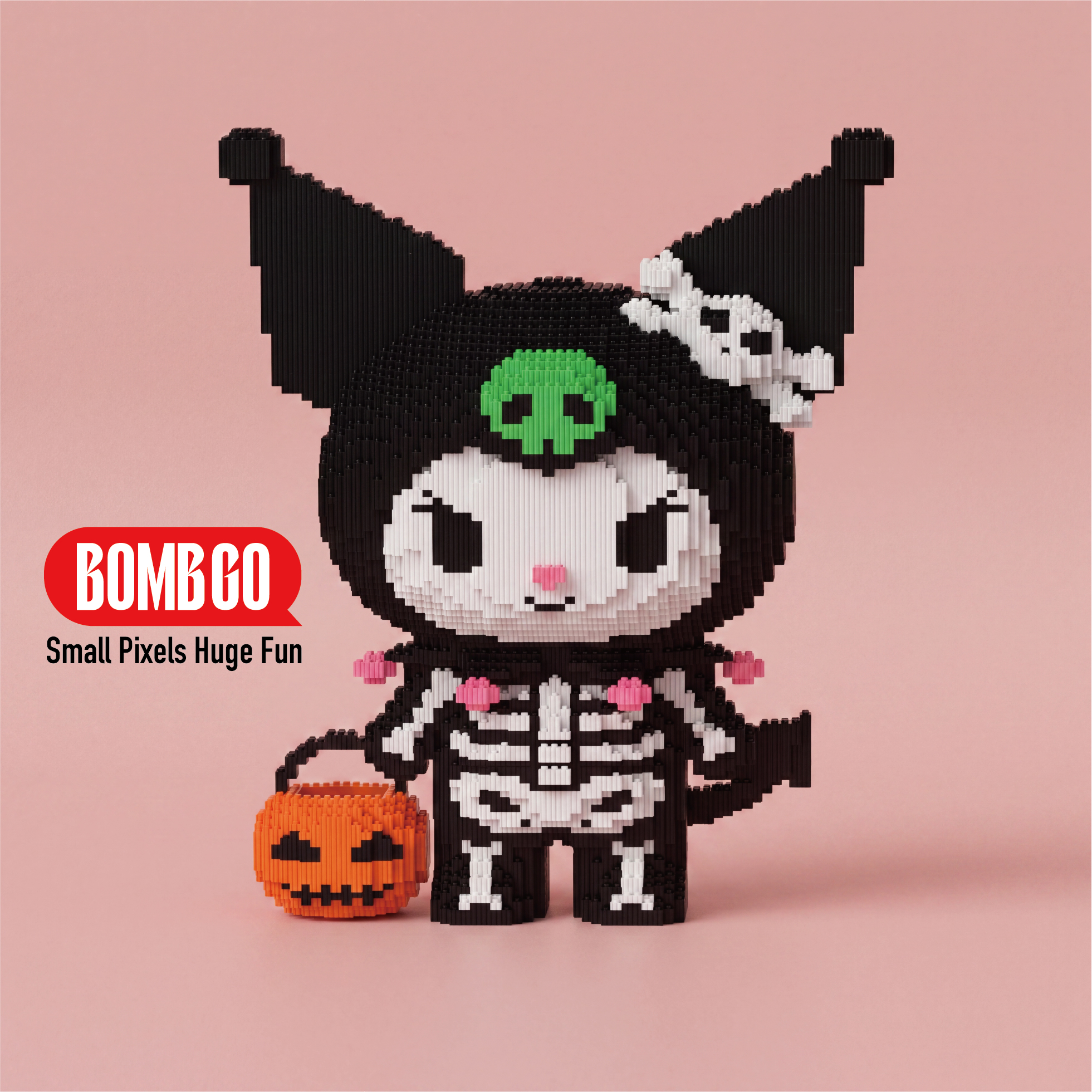BOMBGO Halloween Skeleton Kuromi Micro Building Blocks Set - 15338 PCS 3D Puzzle DIY Toy Collectible Gift