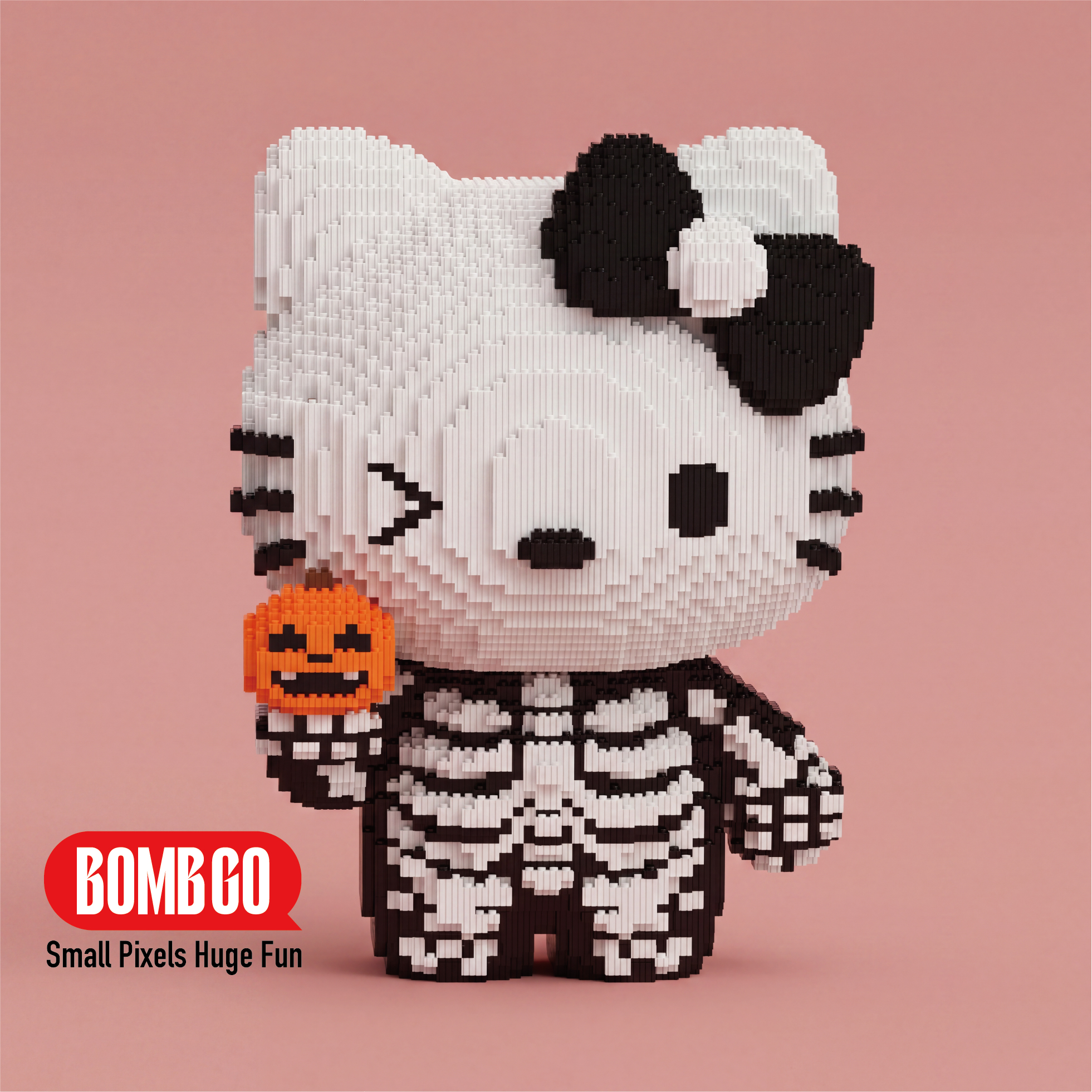 BOMBGO Halloween Skeleton Hello Kitty Micro Building Blocks Set - 15847 PCS 3D Puzzle DIY Toy Collectible Gift