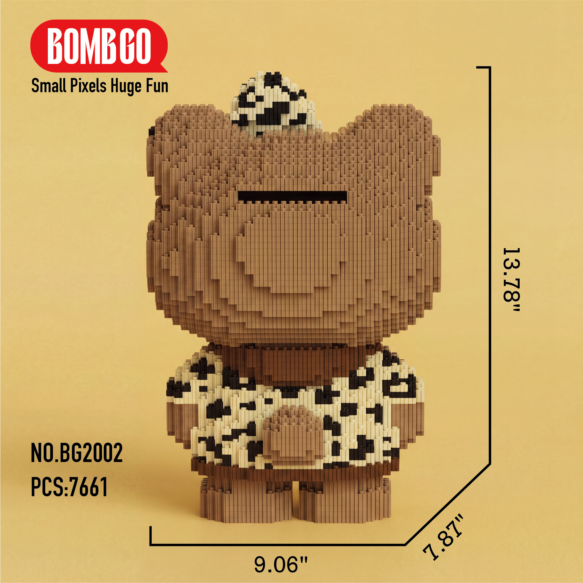BOMBGO Hello Kitty Black Micro Building Blocks Set - 7661 PCS 3D Puzzle DIY Toy Collectible Gift
