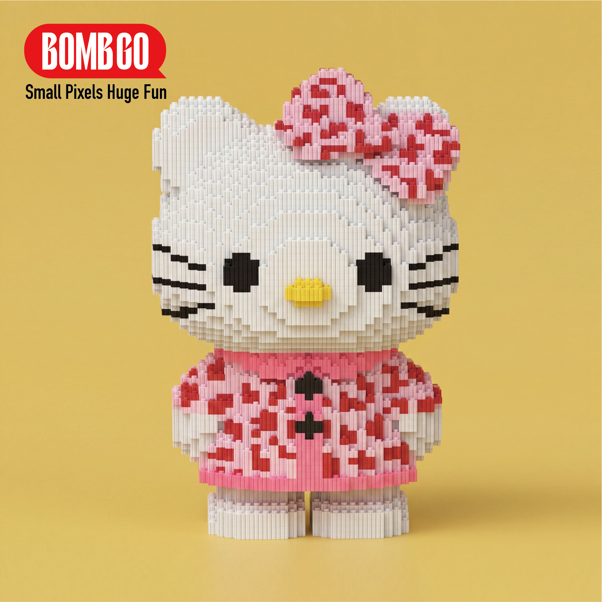 BOMBGO Hello Kitty Pink Micro Building Blocks Set - 7661 PCS 3D Puzzle DIY Toy Collectible Gift
