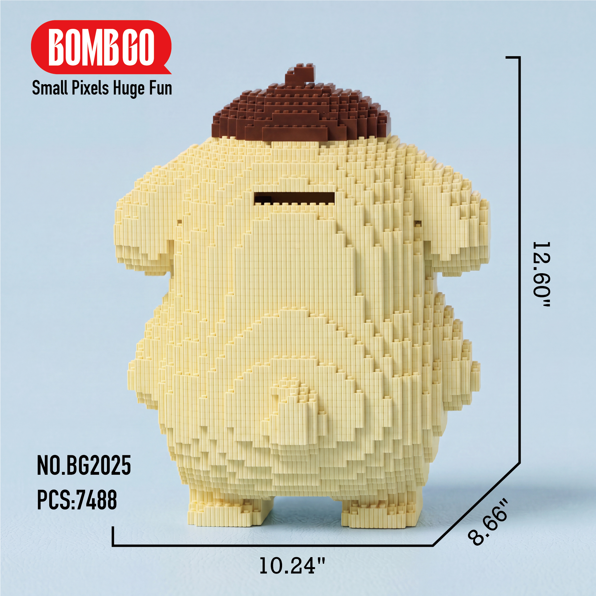 BOMBGO Pom Pom Purin Micro Building Blocks Set - 7488 PCS 3D DIY Puzzle Toy Collectible Figure Gift