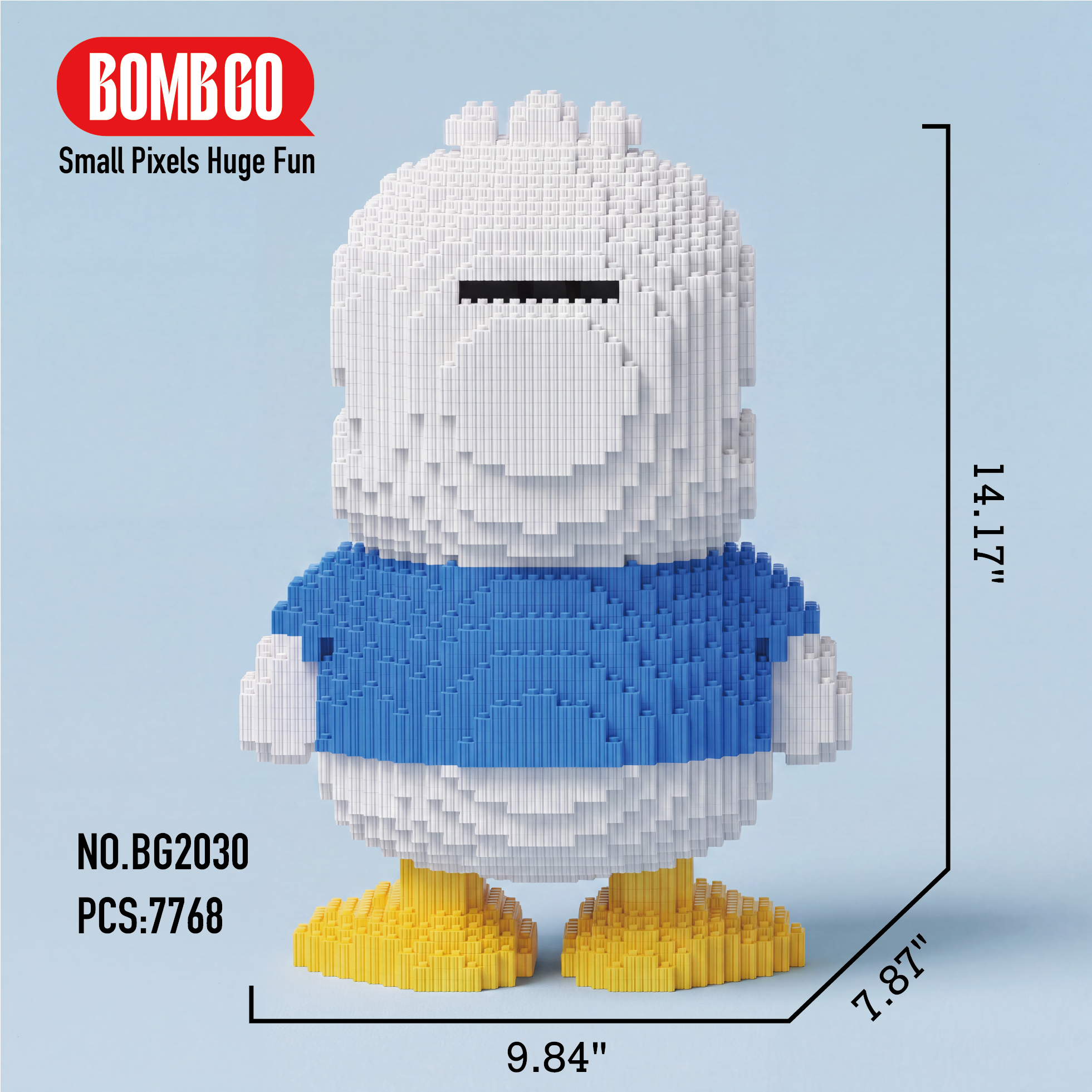BOMBGO Pekkle Duck Micro Building Blocks Set - 7768 PCS 3D DIY Puzzle Toy Collectible Figure Gift
