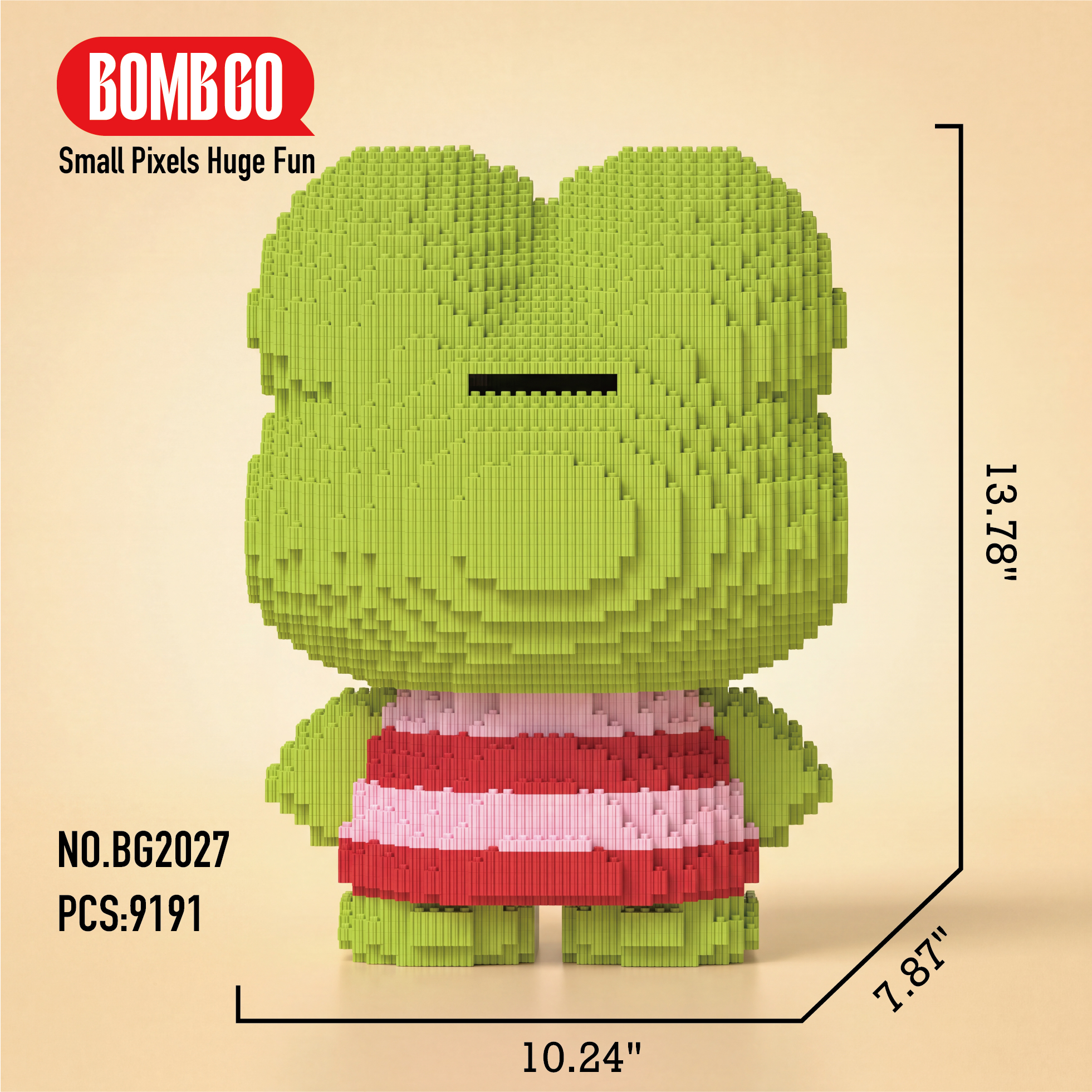 BOMBGO Keroppi Frog Micro Building Blocks Set - 9191 PCS 3D DIY Puzzle Toy Collectible Figure Gift