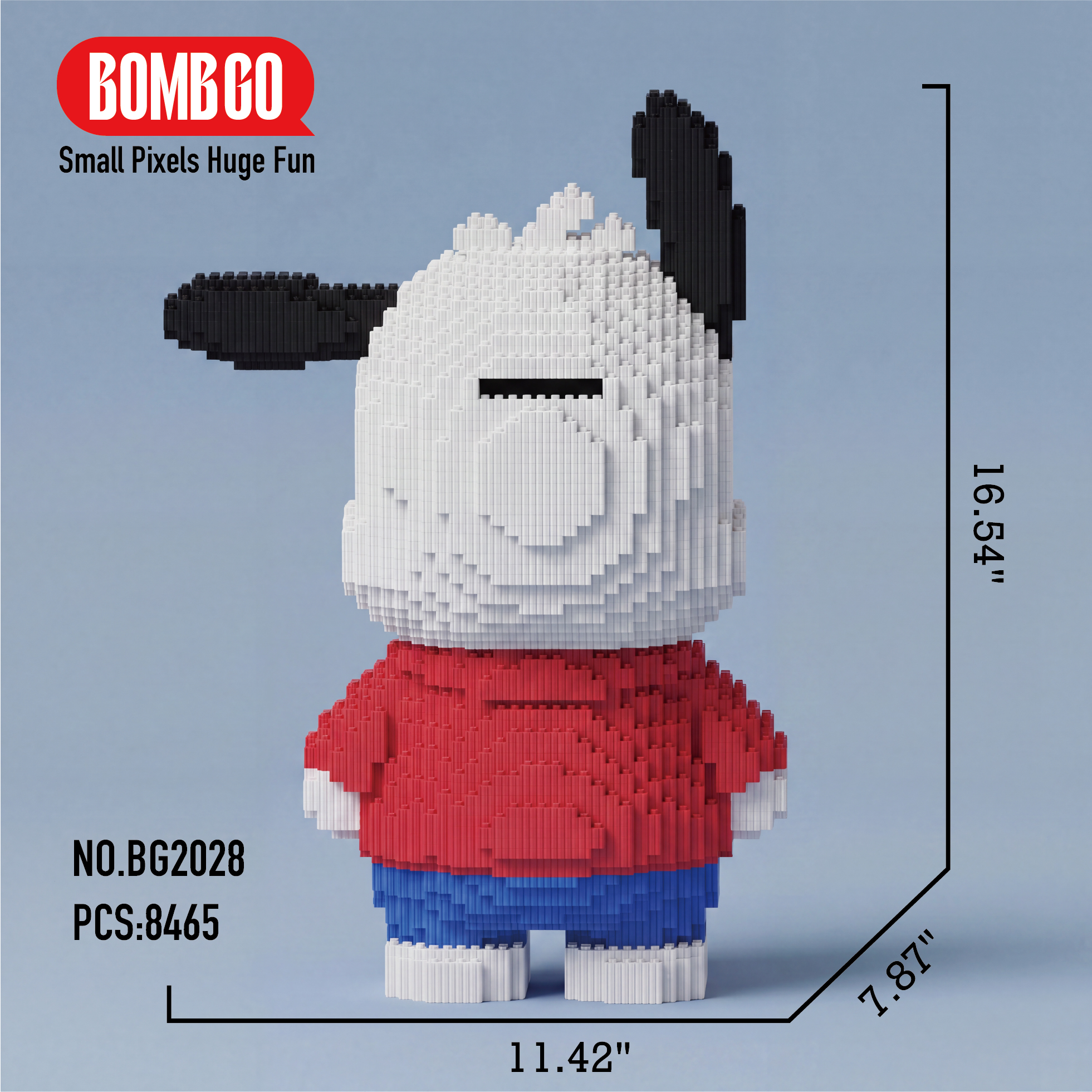 BOMBGO Pochacco Micro Building Blocks Set - 8465 PCS 3D DIY Puzzle Toy Collectible Figure Gift