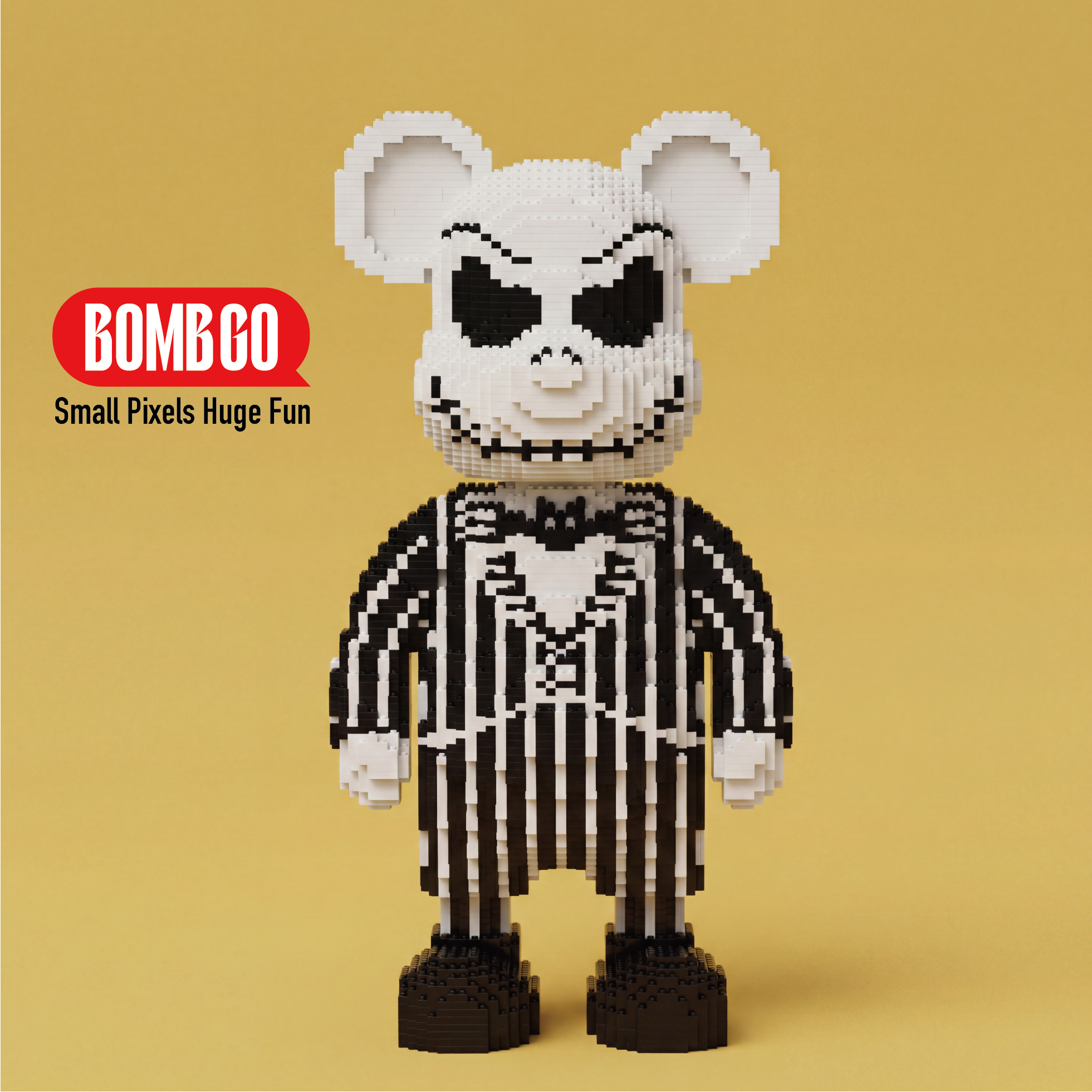 BOMBGO Skeleton Tailcoat Bear Micro Building Blocks Set - 16359 PCS 3D Puzzle DIY Toy Collectible Gift
