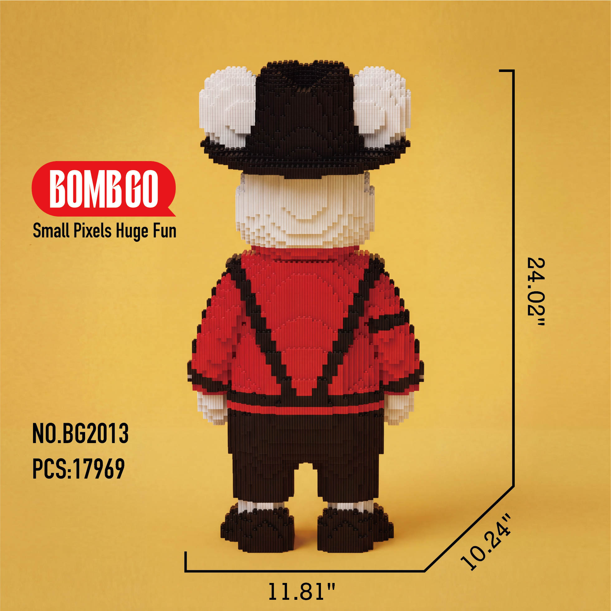 BOMBGO MJ Overalls Bear Micro Building Blocks Set - 17969 PCS 3D Puzzle DIY Toy Collectible Gift