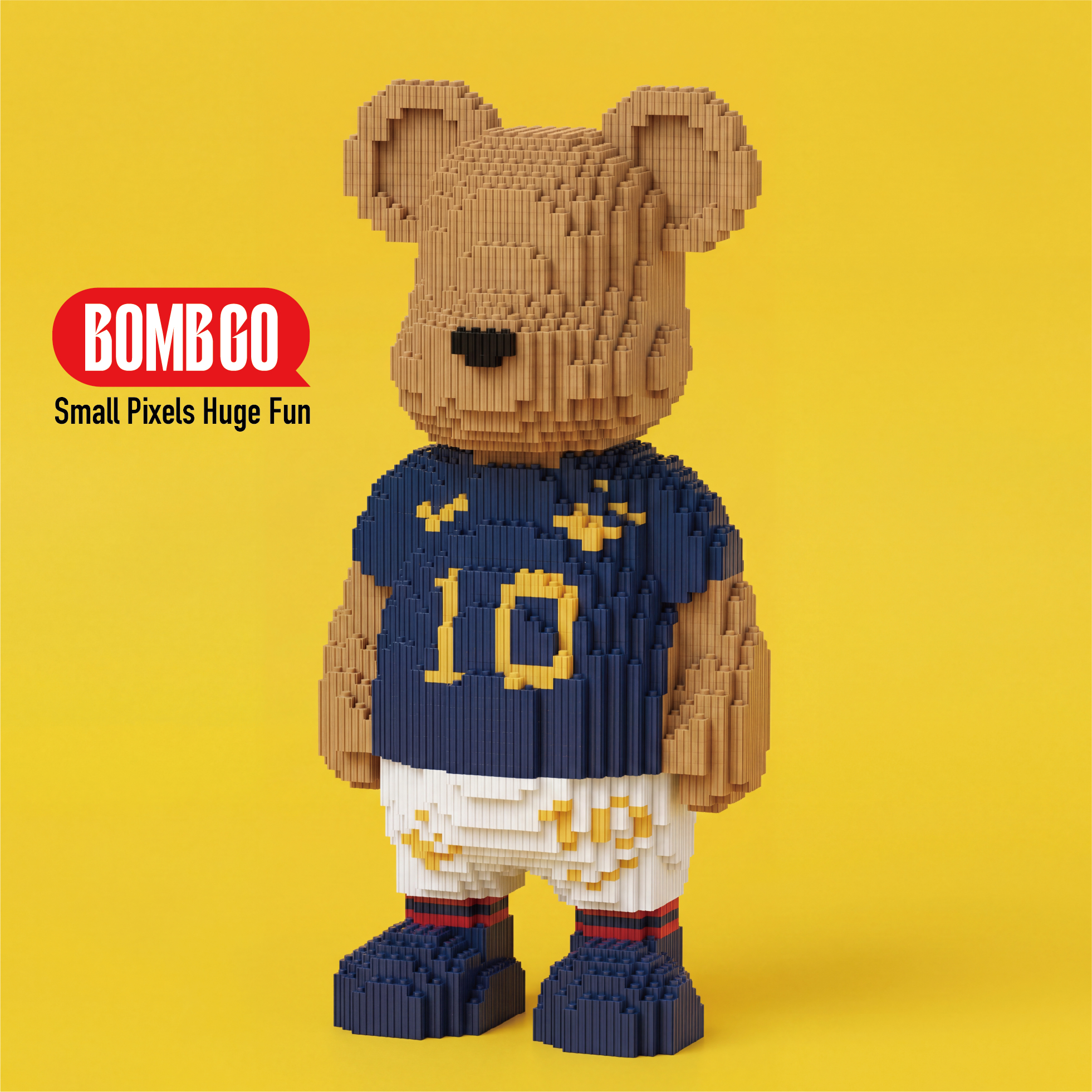 BOMBGO Mbappe Soccer Bear Micro Building Blocks Set - 6870 PCS 3D Puzzle DIY Toy Collectible Gift