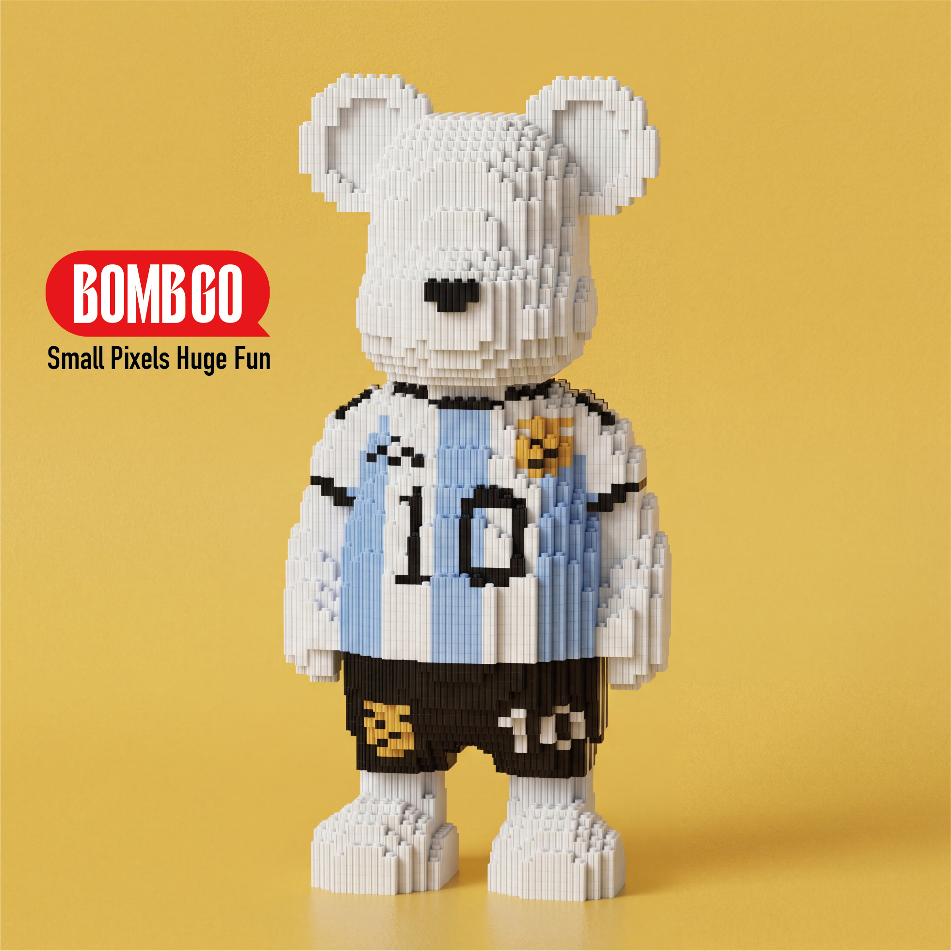 BOMBGO Messi Soccer Bear Micro Building Blocks Set - 6872 PCS 3D Puzzle DIY Toy Collectible Gift