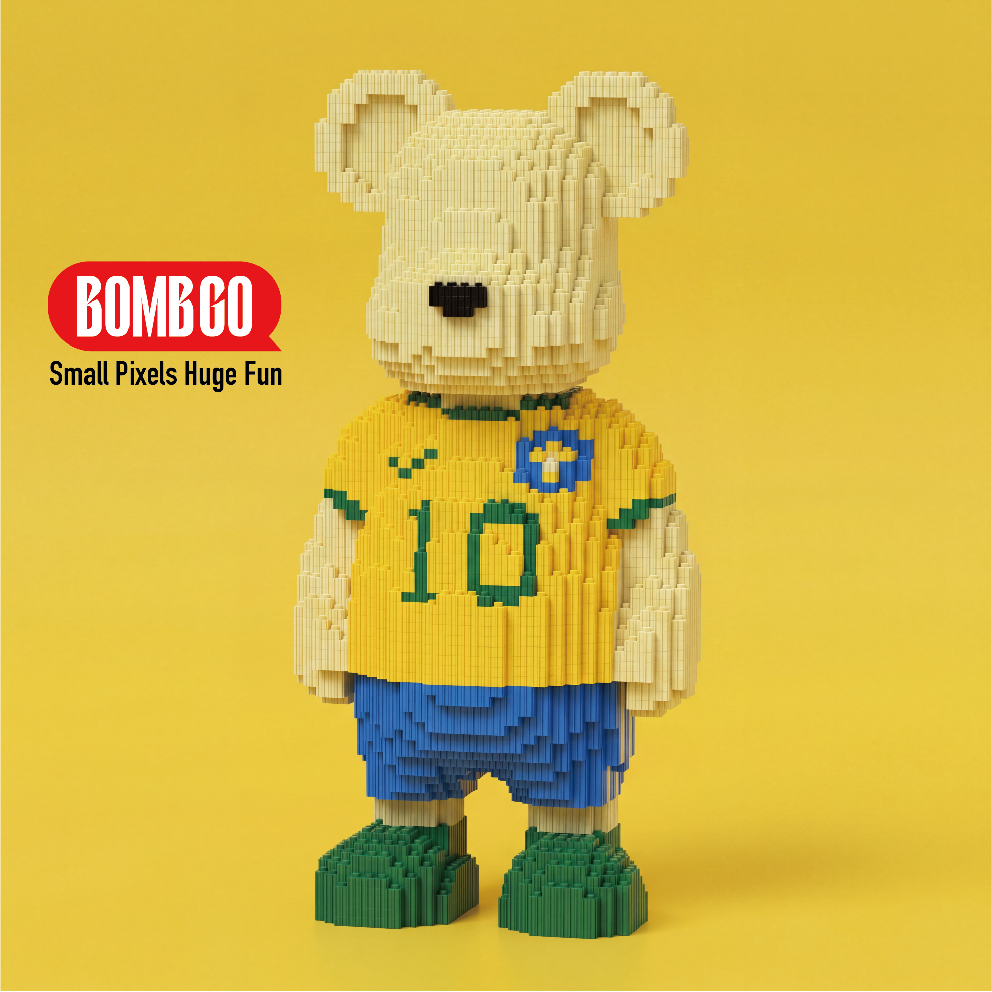 BOMBGO Neymar Soccer Bear Micro Building Blocks Set - 6872 PCS 3D Puzzle DIY Toy Collectible Gift