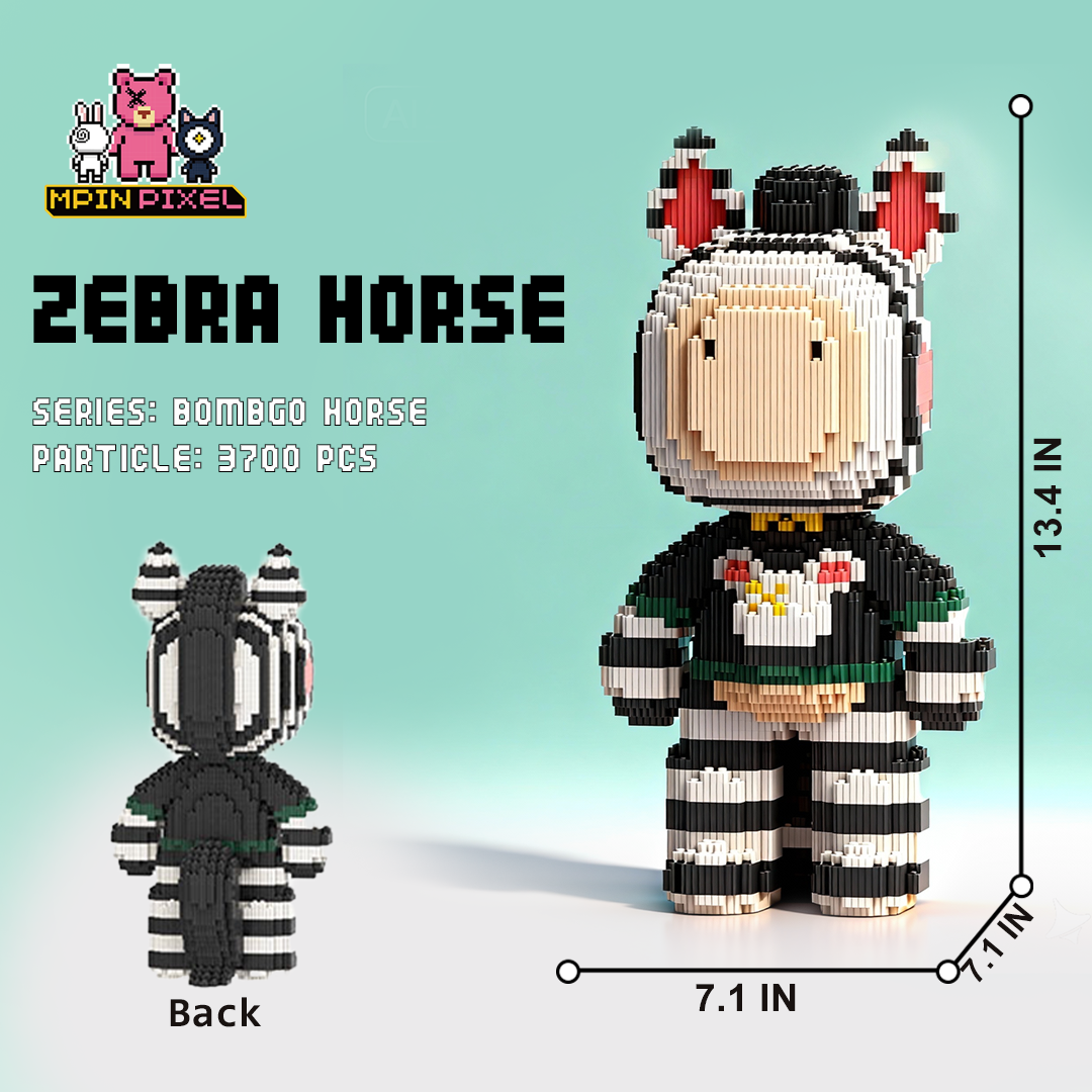 [Horse] Zebra Horse (3700 pcs)