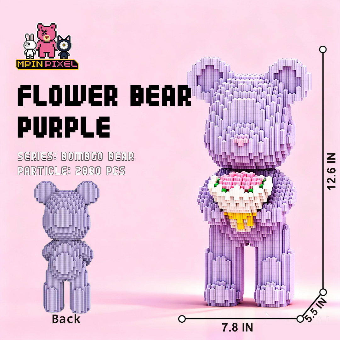 [BOMBGO Bear] Purple Flower Bear (2800 pcs)