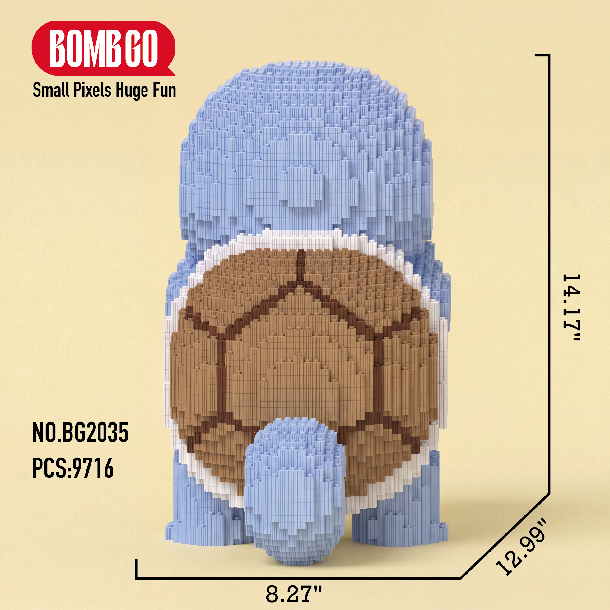 BOMBGO Squirtle Micro Building Blocks Set - 9716 PCS 3D Puzzle DIY Toy Collectible Gift