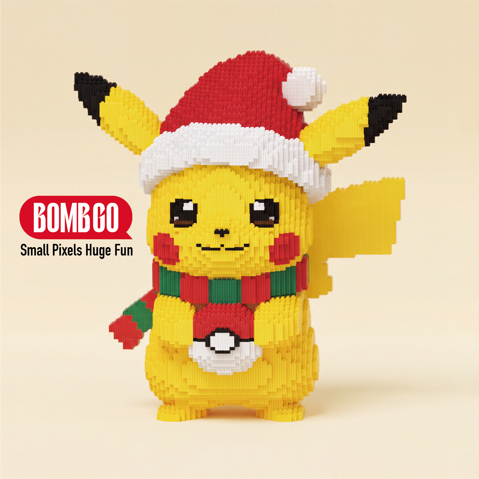 BOMBGO Christmas Pikachu Micro Building Blocks Set - 17454 PCS 3D Puzzle DIY Toy Collectible Gift