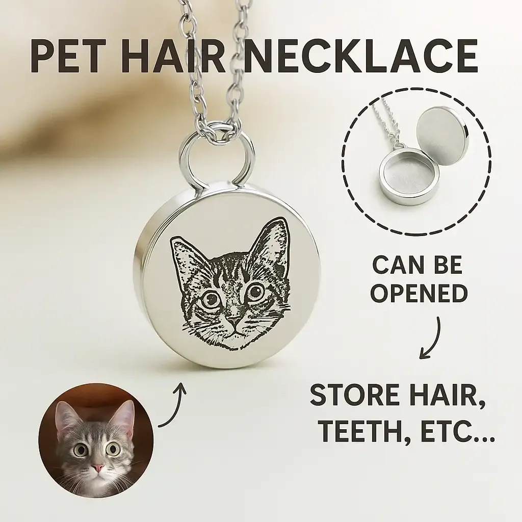 Necklace that can hold pet hair