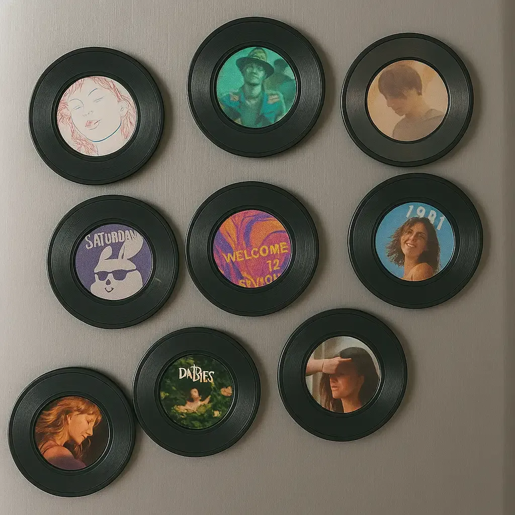 NFC vinyl record fridge magnet