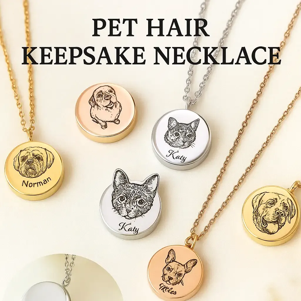 Necklace that can hold pet hair