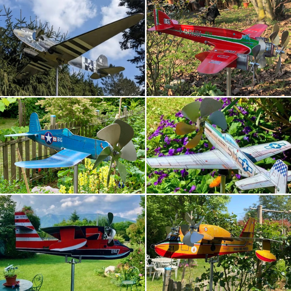 ✈️Garden Fighter Aircraft Weathervane Wind Spinner Art Decor