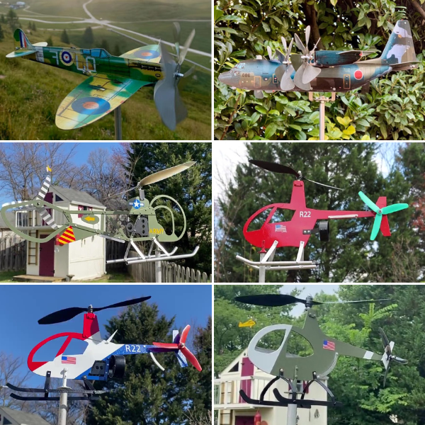 🚁Garden Fighter Aircraft Wind Spinner Weathervane Art Decor