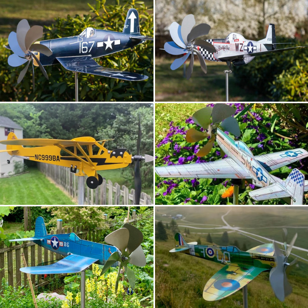 ✈️Airplane Garden Fighter Wind Spinner Weathervane Art Decor