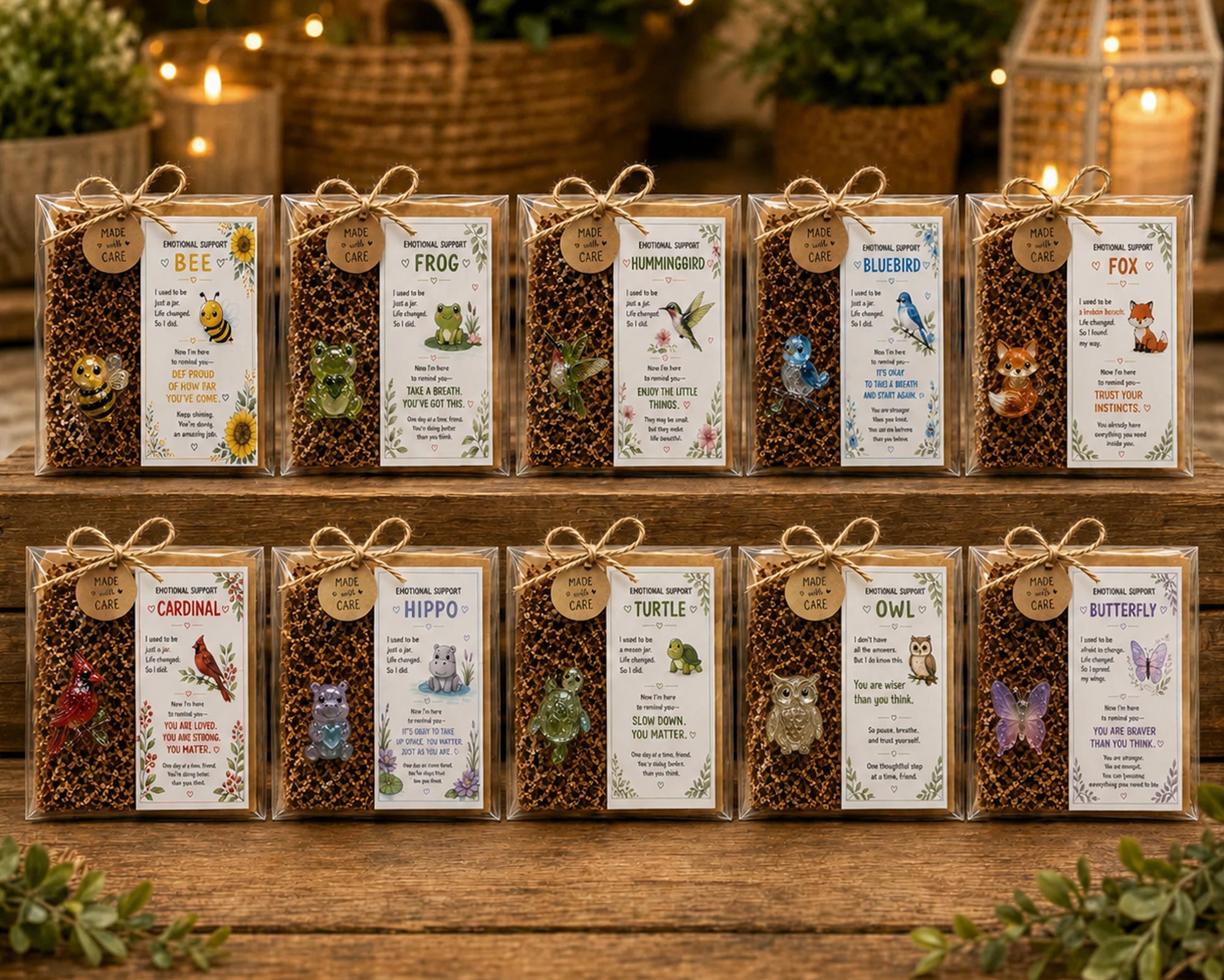 🌸🐝🦛 Emotional Glass Support Animal Gift Set – A Meaningful Little Reminder That You Matter 💕（📦Buy 3 Free Shipping）