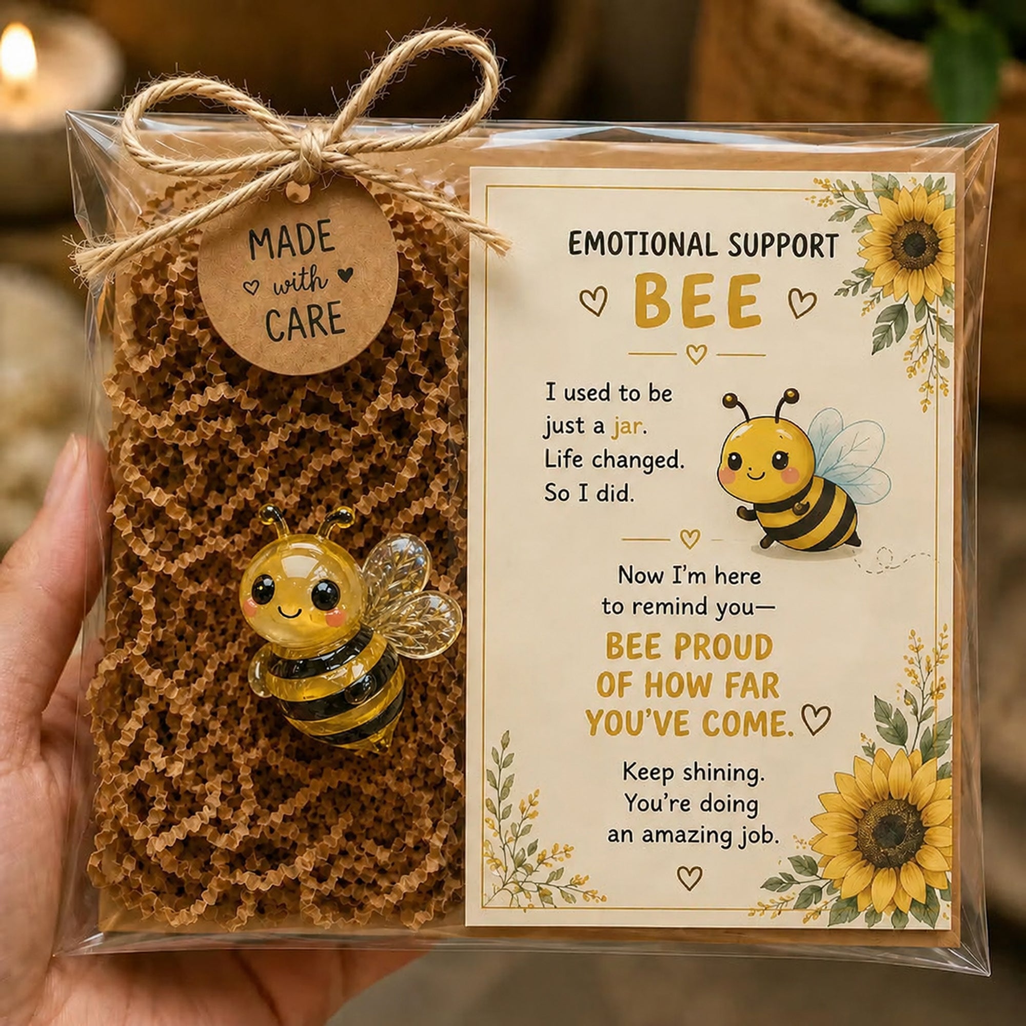 🌸🐝🦛 Emotional Glass Support Animal Gift Set – A Meaningful Little Reminder That You Matter 💕（📦Buy 3 Free Shipping）