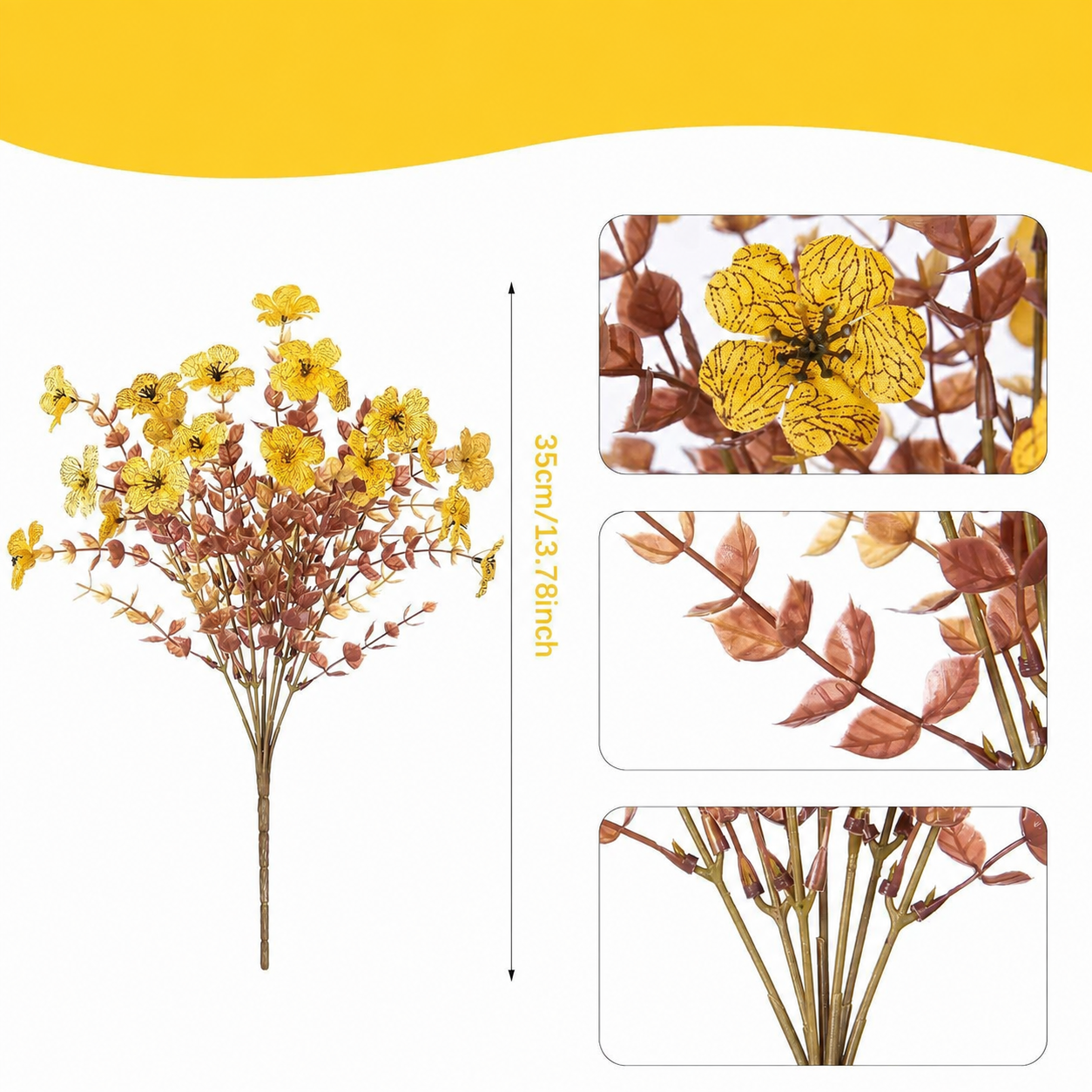 Autumn Faux Silk Daisy Flowers Halloween - Set of 12