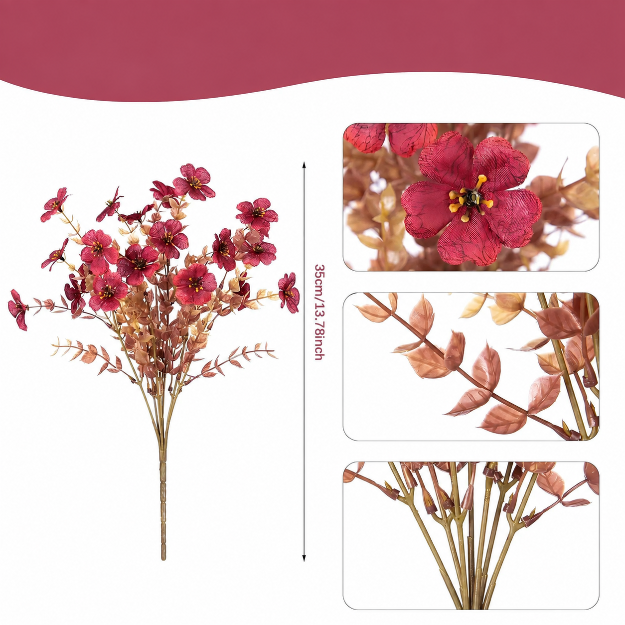 Autumn Faux Silk Daisy Flowers Halloween - Set of 12
