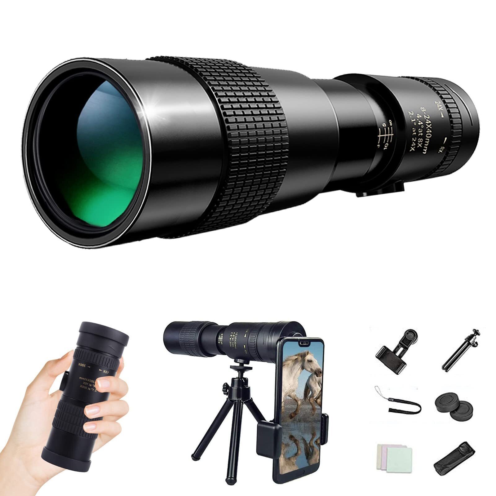 [4K] 30-300X40mm Super Telescope Smart Night Vision Waterproof Zoom Monocular Telescope