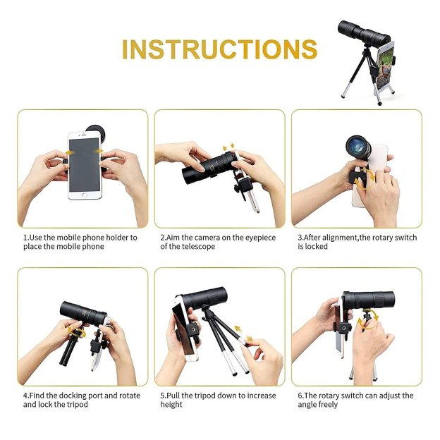 [4K] 30-300X40mm Super Telescope Smart Night Vision Waterproof Zoom Monocular Telescope