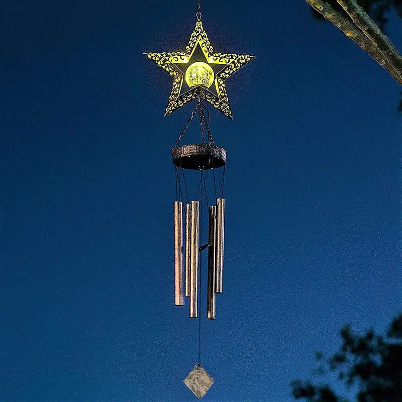 Solar Moon Wind Chime Hanging Lights -Outdoor Garden Lights