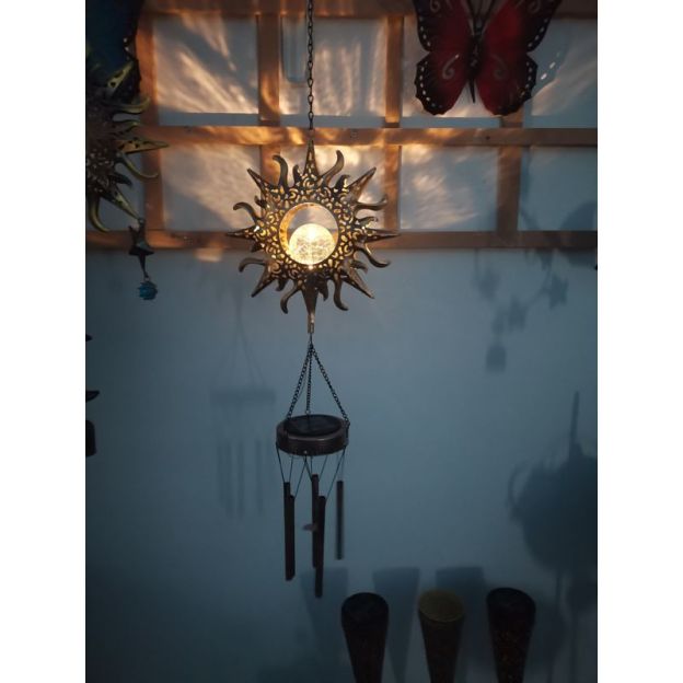 Solar Moon Wind Chime Hanging Lights -Outdoor Garden Lights