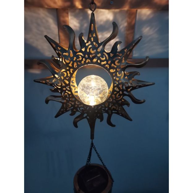 Solar Moon Wind Chime Hanging Lights -Outdoor Garden Lights