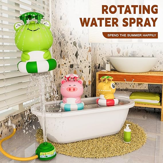 Children's summer outdoor high-pressure air jet water toy, summer outdoor fun cartoon rotating flying water rocket