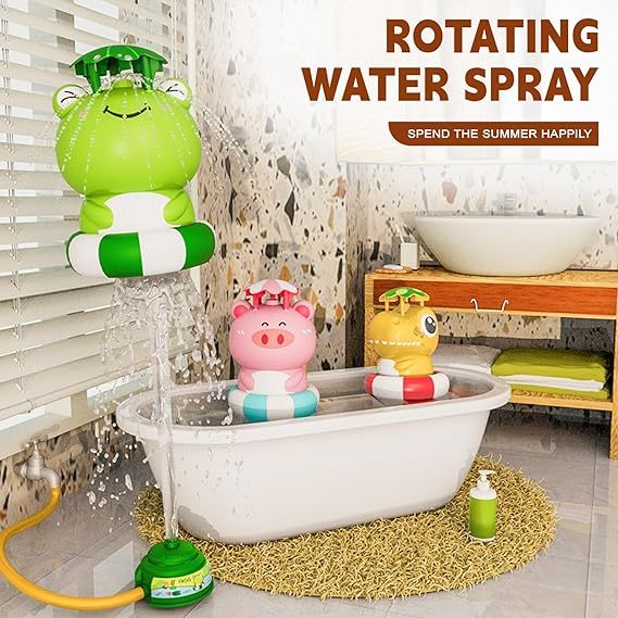 Children's summer outdoor high-pressure air jet water toy, summer outdoor fun cartoon rotating flying water rocket