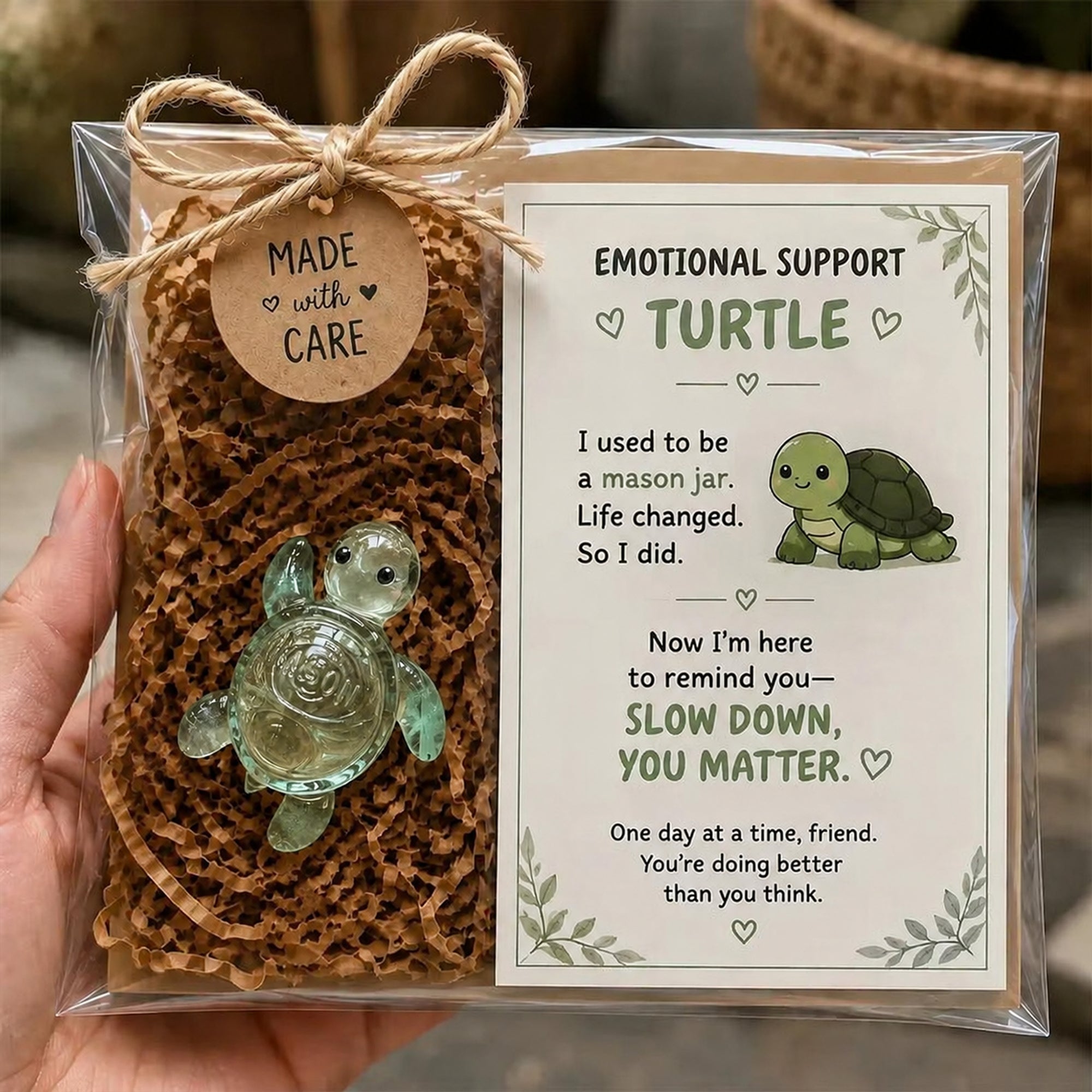 🌸🐝🦛 Emotional Glass Support Animal Gift Set – A Meaningful Little Reminder That You Matter 💕（📦Buy 3 Free Shipping）