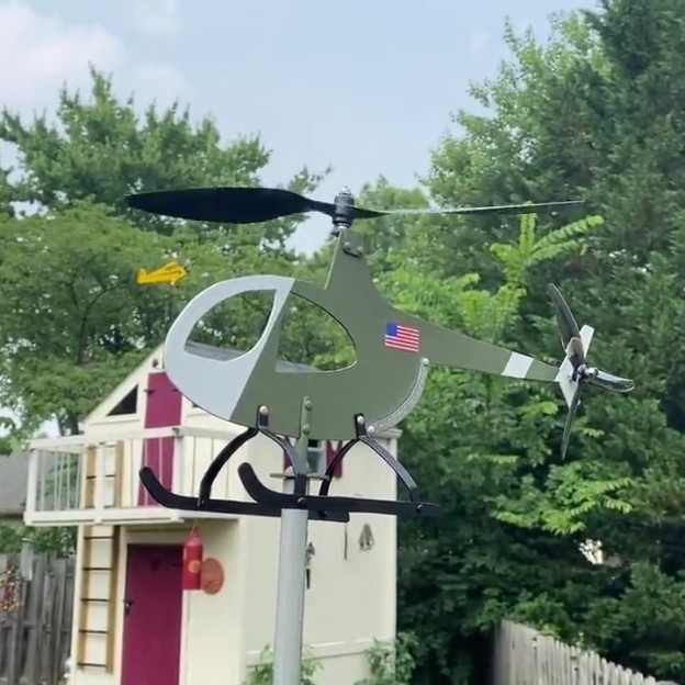 🚁Handmade Aircraft Wind Spinner Weathervane Garden Art🚁