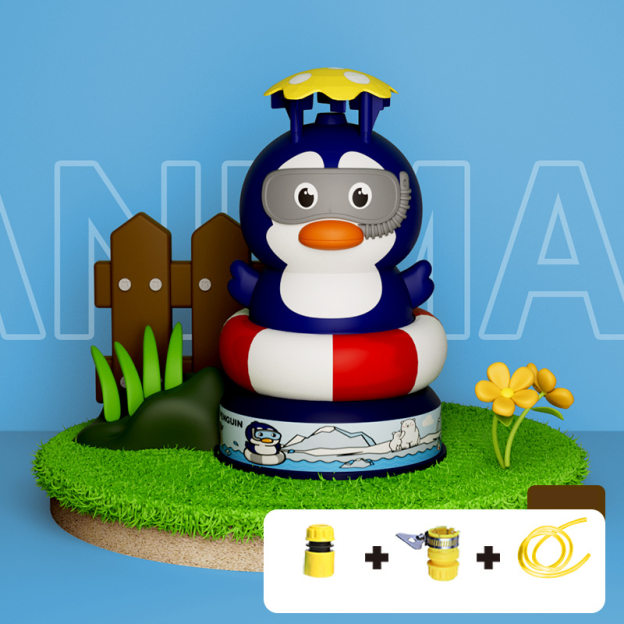 Children's summer outdoor high-pressure air jet water toy, summer outdoor fun cartoon rotating flying water rocket