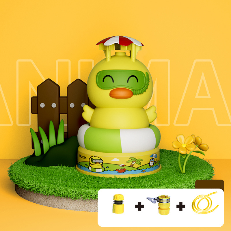 Children's summer outdoor high-pressure air jet water toy, summer outdoor fun cartoon rotating flying water rocket