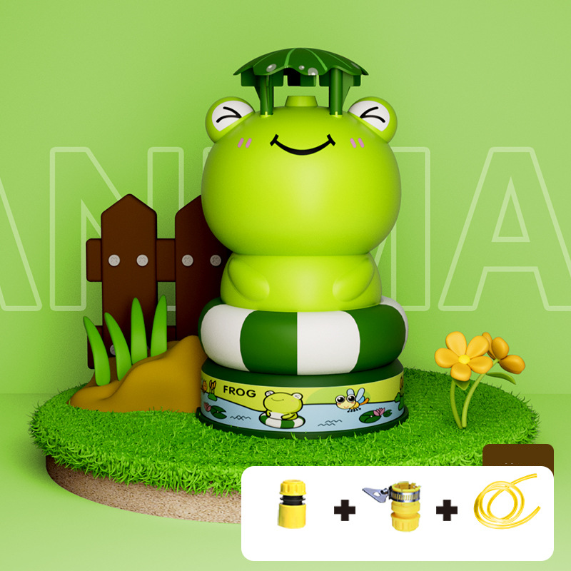 Children's summer outdoor high-pressure air jet water toy, summer outdoor fun cartoon rotating flying water rocket