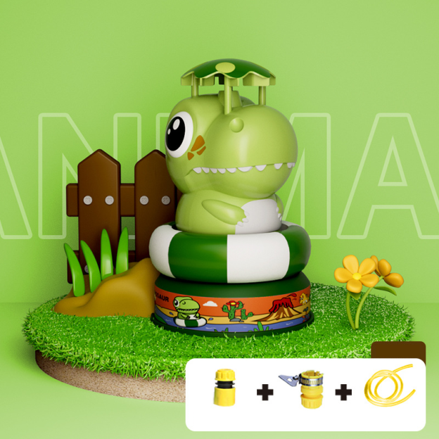 Children's summer outdoor high-pressure air jet water toy, summer outdoor fun cartoon rotating flying water rocket