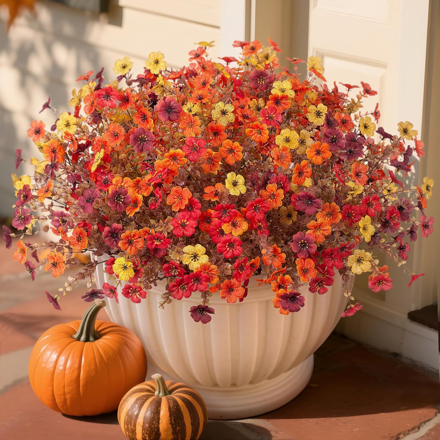Autumn Faux Silk Daisy Flowers Halloween - Set of 12