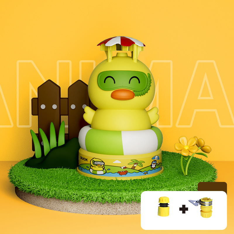 Children's summer outdoor high-pressure air jet water toy, summer outdoor fun cartoon rotating flying water rocket