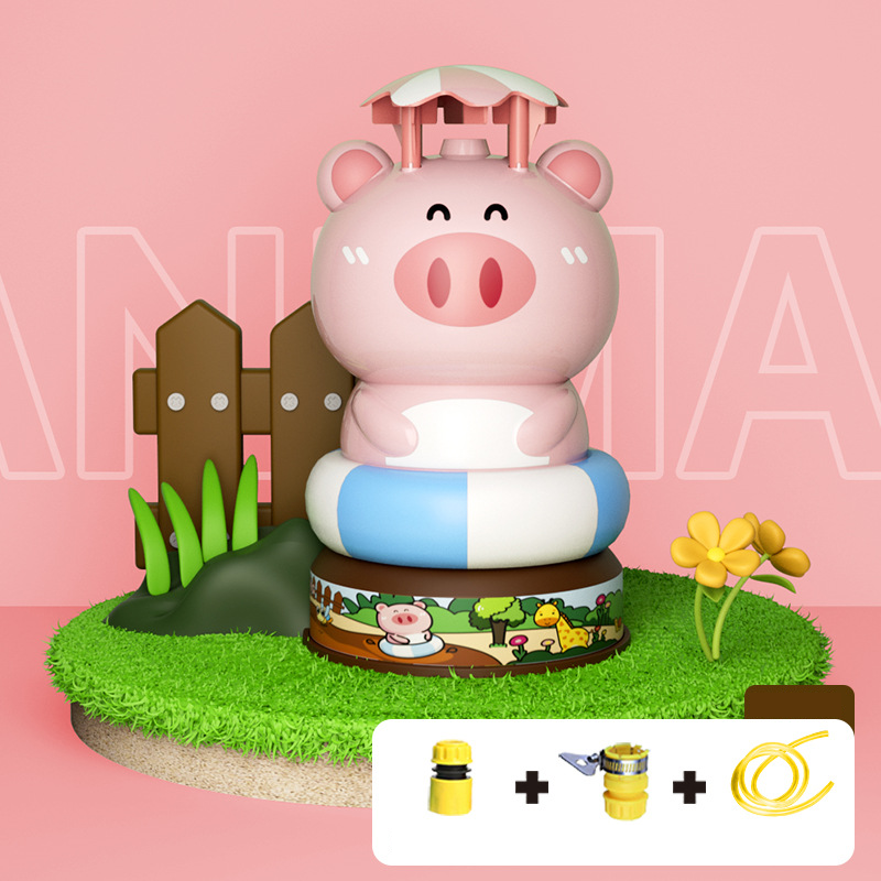 Children's summer outdoor high-pressure air jet water toy, summer outdoor fun cartoon rotating flying water rocket