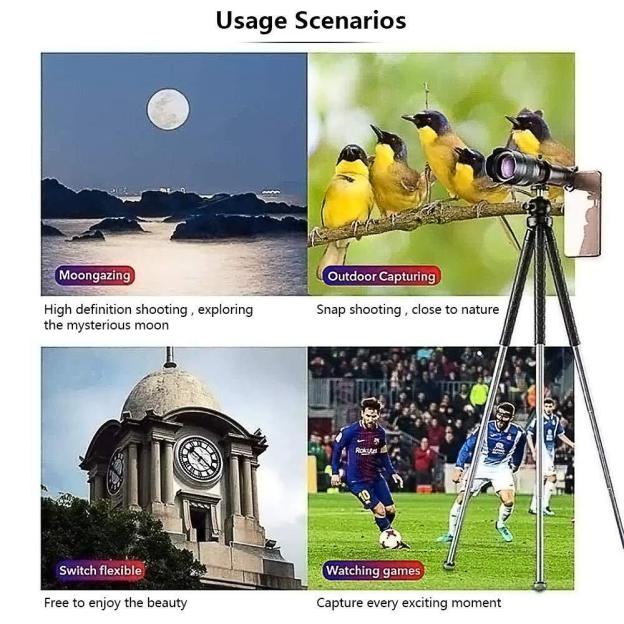 [4K] 30-300X40mm Super Telescope Smart Night Vision Waterproof Zoom Monocular Telescope