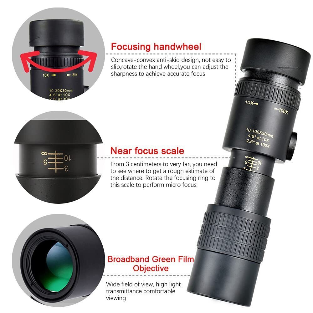 [4K] 30-300X40mm Super Telescope Smart Night Vision Waterproof Zoom Monocular Telescope
