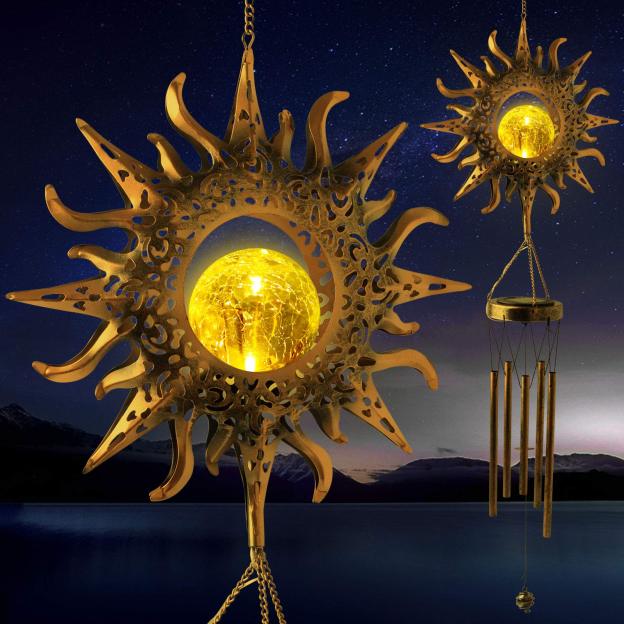 Solar Moon Wind Chime Hanging Lights -Outdoor Garden Lights